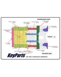 Key Parts  Inboard Floor Support  for 87-95 Jeep Wrangler YJ