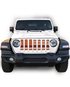 UTS JL WHITE/ORAN BLU LINE GRILLE INSRT WITH TRAIL CAMERA