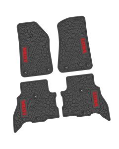 21-24 Jeep 4xe Front and RearTire Tread/Scorched Earth Scene w/ Willys Insert - Black w/ Red Insert