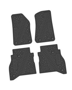 FlexTread  Tire Tread/Scorched Earth Scene Front & Rear Floor Liners with WILLYS Logo for 20-24 Jeep Gladiator JT