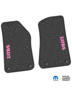 18-24 Jeep JL 2 Dr/Gladiator Front -Tire Tread/Scorched Earth Scene w/ Willys Insert - Black w/ Pink Insert