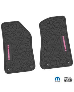 18-24 Jeep JL 2 Dr/Gladiator Front -Tire Tread/Scorched Earth Scene w/ Rubicon Insert - Black w/ Pink Insert