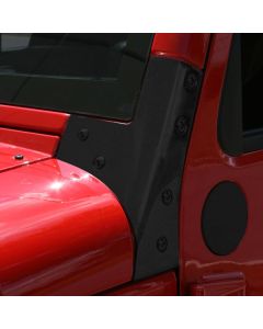 Rugged Ridge 11209.03 Replacement Windshield Hinge Brackets in Black Powder Coat for 07-18 Jeep Wrangler JK