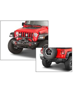 Quadratec  QRC Front Winch Ready Bumper with Rear Bumper for 18-24 Jeep Wrangler JL and 20-24 Gladiator JT