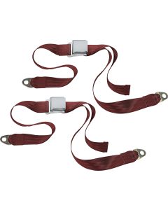 CHROME 2PT LATCH BELTS-CJ-RED WINE