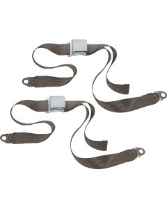CHROME 2PT LATCH BELTS-CJ-DARK BROWN