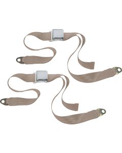 CHROME 2PT LATCH BELTS-CJ-MED BEIGE