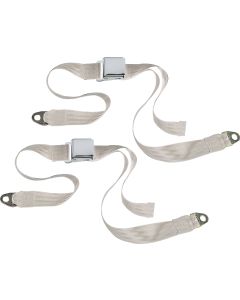 CHROME 2PT LATCH BELTS-CJ-WHITE