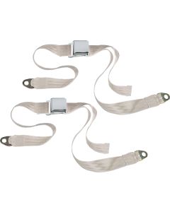 CHROME 2PT LATCH BELTS-CJ-WHITE