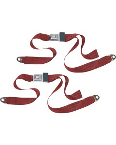 PUSH BUTTON 2PT LAP BELTS-RED