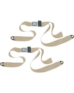 PUSH BUTTON 2PT LAP BELTS-TAN