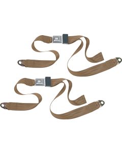 PUSH BUTTON 2PT LAP BELTS-BROWN
