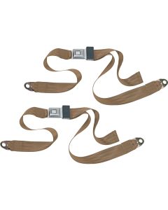 PUSH BUTTON 2PT LAP BELTS-BROWN
