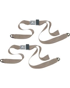 PUSH BUTTON 2PT LAP BELTS-MED BEIGE