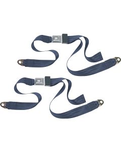 PUSH BUTTON 2PT LAP BELTS-BLUE