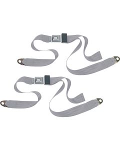 PUSH BUTTON 2PT LAP BELTS-GRAY