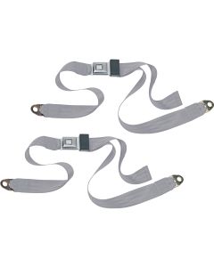 PUSH BUTTON 2PT LAP BELTS-GRAY