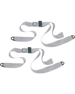PUSH BUTTON 2PT LAP BELTS-SILVER