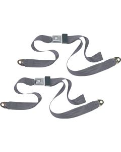 PUSH BUTTON 2PT LAP BELTS-CHARCOAL