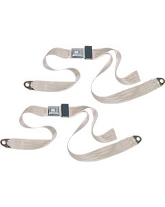 PUSH BUTTON 2PT LAP BELTS-WHITE