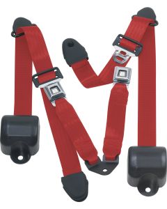 RR 3PT LAP BELTS 92-95 YJ-FLAME RED