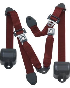 RR 3PT LAP BELTS 92-95 YJ-RED WINE