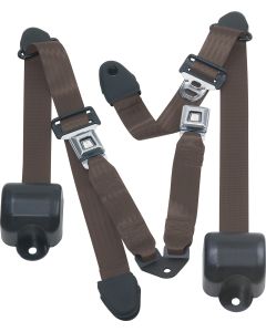 RR 3PT LAP BELTS 92-95 YJ-DARK BROWN