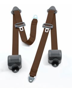 FR 3PT BELTS 97-06 TJ-DARK BROWN