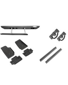 RSE Side Steps w/ Quadratec Ultimate FR/RR Liner, Entry guard, BLK Grab Handle Wrangler 14-18 JKU