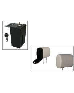 Tuffy Console Safe w/ Combo Lock w/Headrest safe Light Gray Cloth for Jeep JK Wrangler