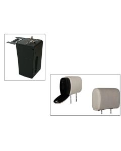 Tuffy Console Safe w/ Cam Lock w/Headrest safe Light Gray Cloth for Jeep JK Wrangler