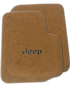 FLOOR MATS-TAN W/BLACK LOGO 97+ TJ