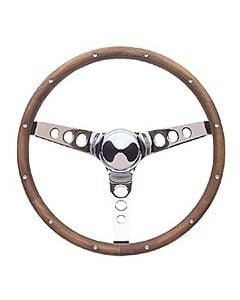 CLASSIC STEERING WHEEL-WALNUT W/CHROME