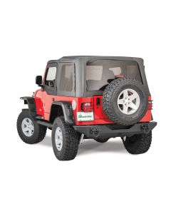 Rugged Ridge 11546.10 Xtreme Heavy Duty Rear Bumper in Textured Black for 76-06 Jeep Wrangler YJ, TJ, TJ Unlimited & CJ