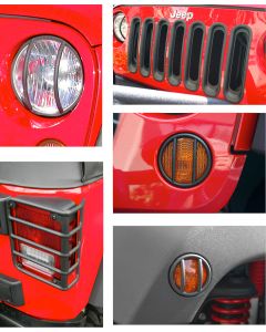 RR 17PC EURO GUARD KIT BLK W/O FOG JK