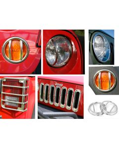 Rugged Ridge 12496.10 19 Piece Euro Light Guard Kit in Stainless Steel for 07-18 Jeep Wrangler JK with Fog Lights