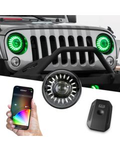 XKGLOW  7" LED Headlight Kit XKchrome Smartphone App for 97-25 Jeep Wrangler TJ, JK, JL, & Gladiator JT