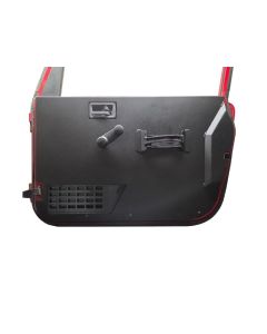 INTERIOR DOOR PANELS FOR FULL DOORS w/INTEGRATED POCKET - PR - FLAT ALUM BLK PC 97-06 TJ/LJ