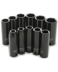 10PC 1/2 DR SAE DEEP IMPACT SCKET SET
