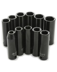 10PC 1/2 DR MET DEEP IMPACT SCKET SET