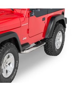Quadratec QR3 Front Tube Winch Mount Bumper with Hoop with Rear Tube Bumper & Free Side Steps for 87-06 Jeep Wrangler YJ & TJ