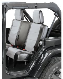 LEATHERTT SEAT CVR RR 07 JKU BLK/GRAY