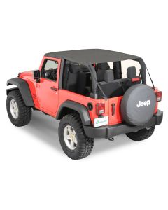 QuadraTop 13835-35 Bimini Top Plus in Black Diamond for 07-18 Jeep Wrangler JK 2 Door