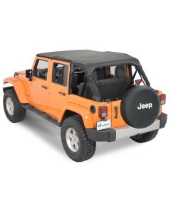QuadraTop  Bimini Top Plus in Black Diamond for 07-18 Jeep Wrangler Unlimited JK 4 Door