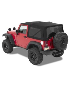 Bestop 7983617 Twill Replace-a-top Soft Top with Tinted Windows without Doors in Black for 07-09 Jeep Wrangler JK 2 Door