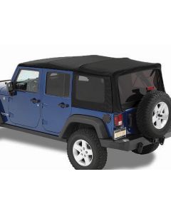 Bestop 7983717 Twill Replace-a-top Soft Top with Tinted Windows without Doors in Black for 07-09 Jeep Wrangler Unlimited JK 4 Door
