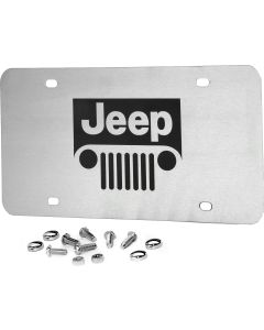 Automotive Gold PLJEEGES Laser Etched Stainless Steel Jeep Grille Logo License Plate 