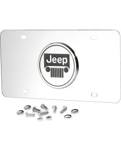 AUG 3D LOGO SS JEEP GRILLE PLATE