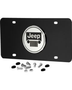 AUG 3D LOGO BLK PC JEEP GRILLE PLATE