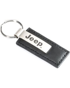 AUG BLK LEATHER JEEP KEY CHAIN